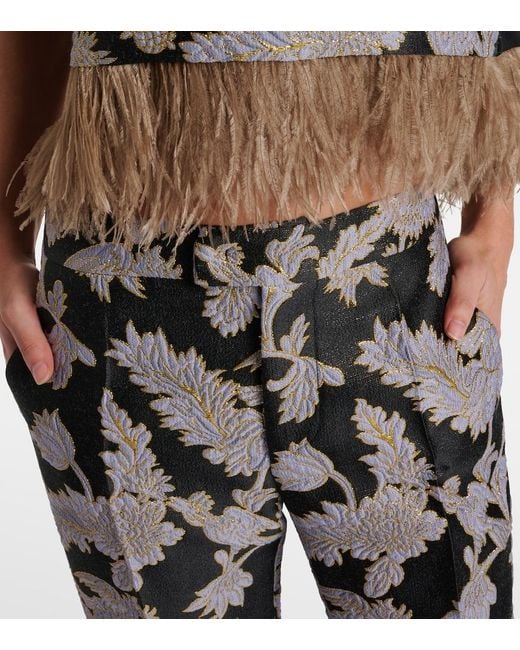 LaDoubleJ Black Saturday Night Jacquard Bootcut Pants