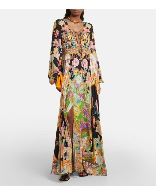 Camilla Metallic Printed Maxi Dress