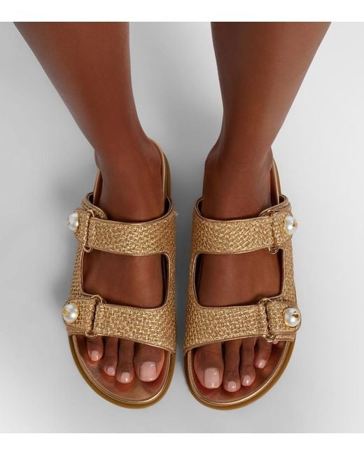 Jimmy Choo Brown Fayence Woven Sandals