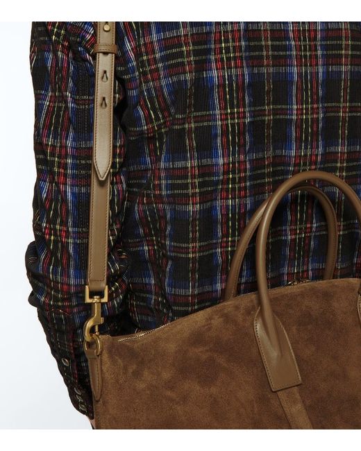 Saint Laurent Brown Giant Suede Duffel Bag for men