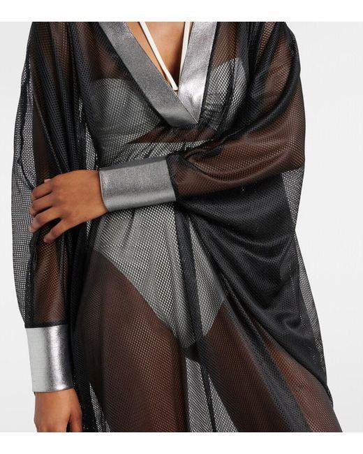 Balmain Black Mesh Kaftan