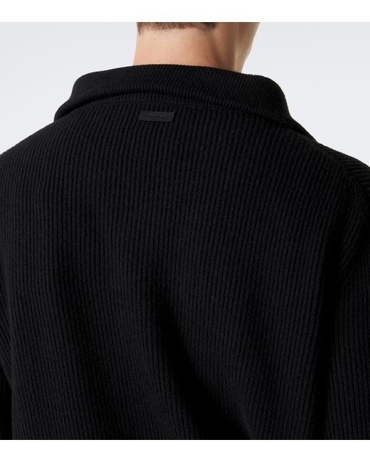 Saint Laurent Black Wool Half-Zip Sweater for men