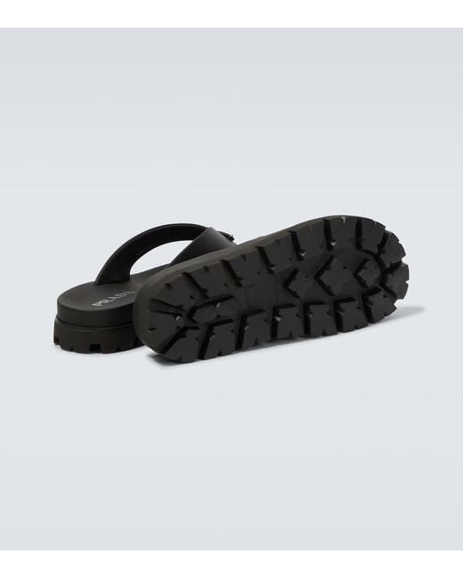 Tongs A Logo Prada pour homme en coloris Brown