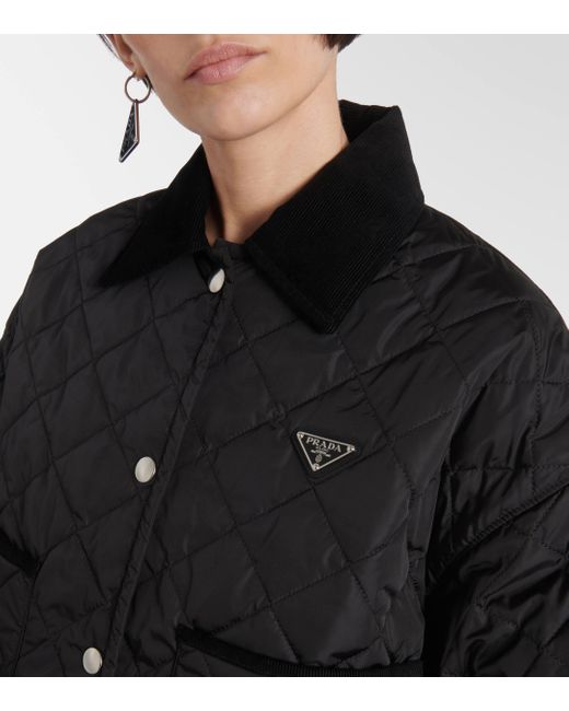 Prada Black Re-nylon Quilted Cropped Jacket
