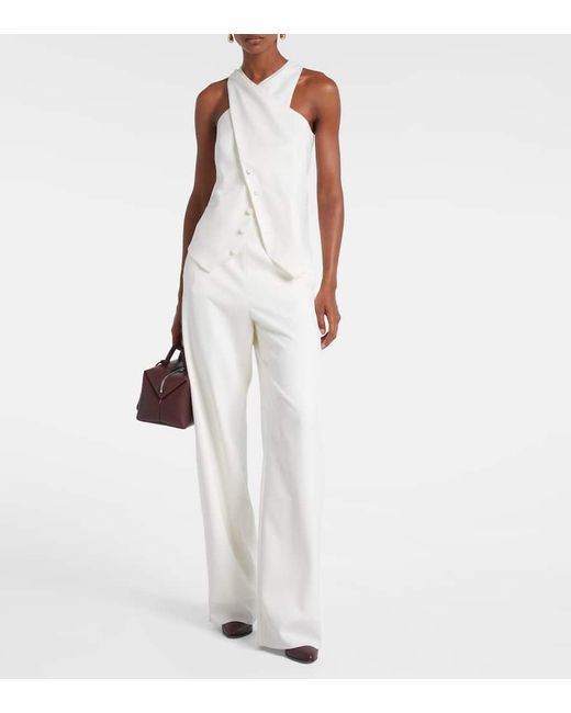 Max Mara White Selva Virgin Wool Top