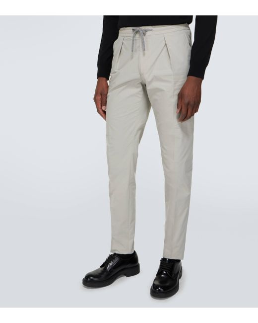 Incotex White Cotton-blend Slim Pants for men