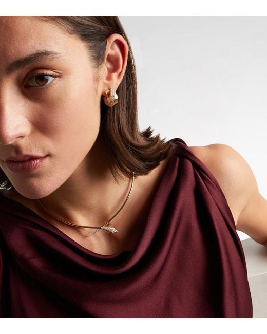 Sydney Evan Metallic Snake 14Kt Pendant Necklace With Diamonds