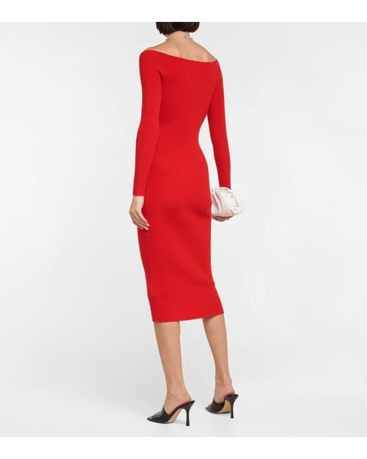 Polo Ralph Lauren Red Wool And Cashmere-Blend Midi Dress