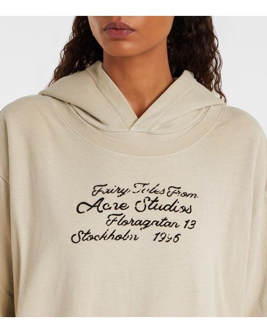 Sudadera De Algodon A Capas Acne de color Natural