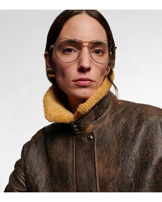 Fendi Metallic Graphy Aviator Glasses