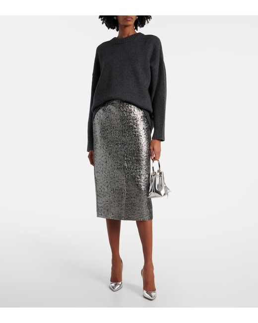 Emilia Wickstead Gray Lorelei Pencil Skirt