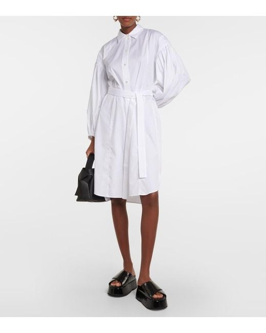 Joseph White Cotton Poplin Midi Dress