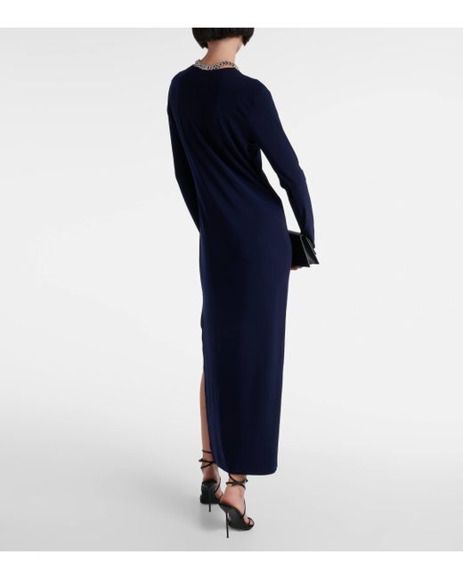 Norma Kamali Blue Jersey Maxi Dress