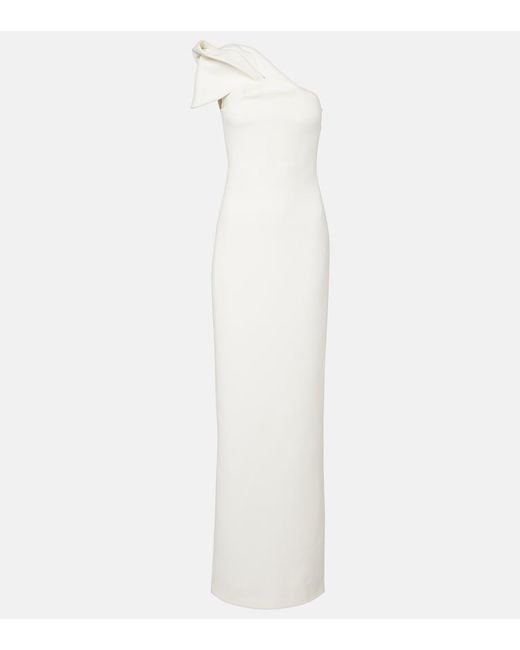 Safiyaa White Bridal Blanchette Crepe Gown
