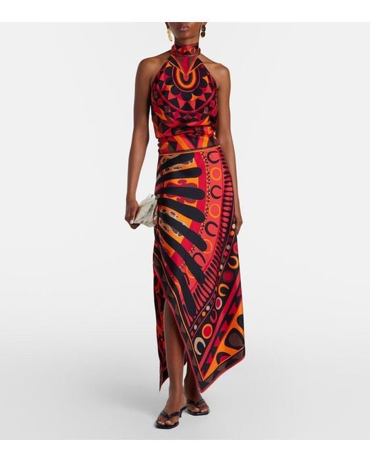 Emilio Pucci Red Manuba Silk Twill Top