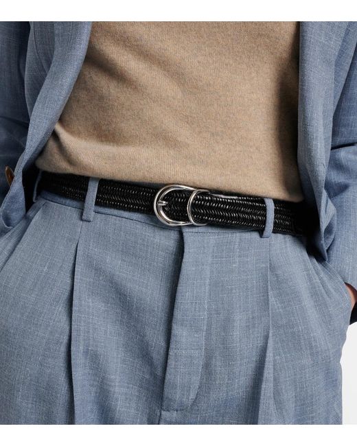 DEHANCHE Black Loom Braided Leather Belt