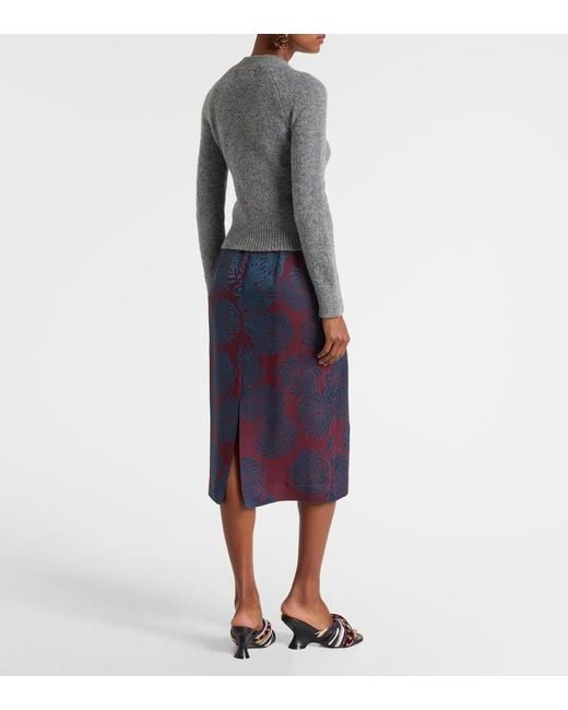 Dries Van Noten Gray Alpaca And Wool-Blend Sweater