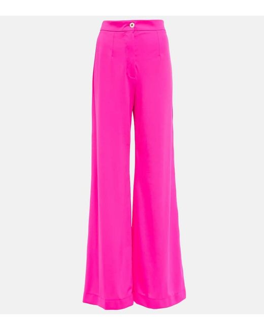 Dolce & Gabbana Pink Stretch-jersey Wide-leg Pants