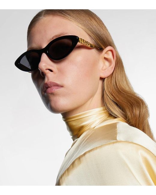 Fendi Blue Graphy Cat-Eye Sunglasses