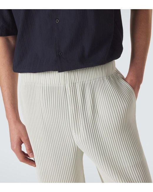 Homme Plissé Issey Miyake White Monthly Colors: May Pleated Straight Pants for men