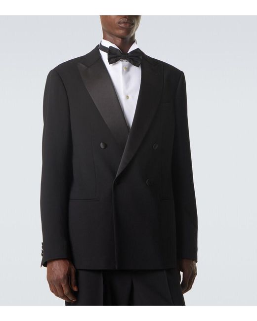 Giorgio Armani Black Virgin Wool Tuxedo Blazer for men