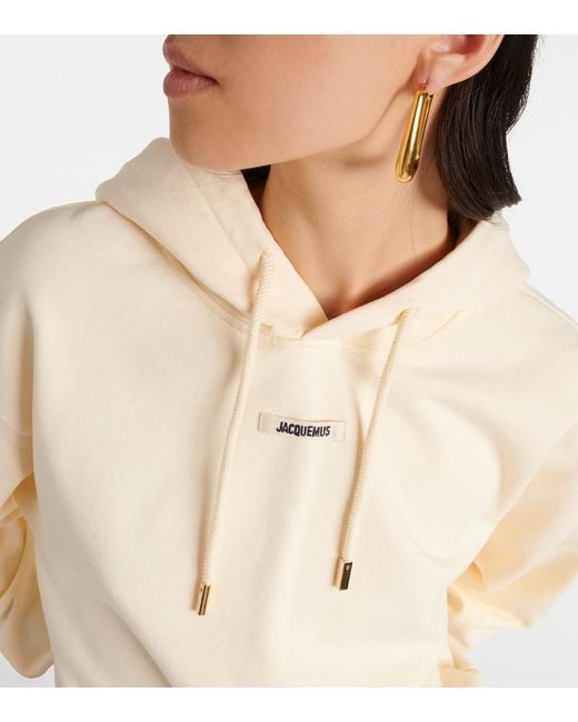 Jacquemus Natural Le Hoodie Gros Grain Hooded Cotton Sweatshirt
