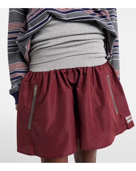 Miu Miu Brown Technical Miniskirt