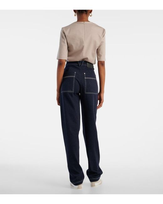 Max Mara Blue Zibello High-Rise Straight Jeans