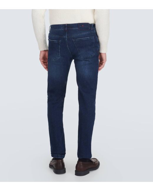 Kiton Blue Straight Jeans for men