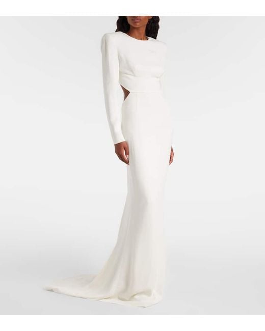 Stella McCartney White Bridal Robe Aus Crepe