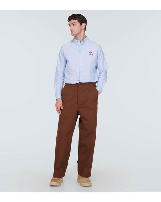 KENZO Brown Cotton Canvas Pants for men