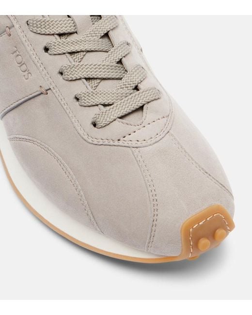 Tod's White Runner Suede Sneakers