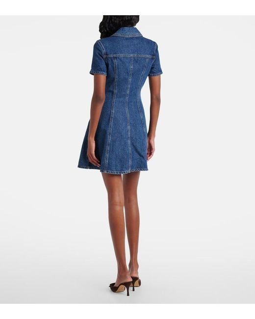 Self-Portrait Blue Hemdblusenkleid Aus Denim