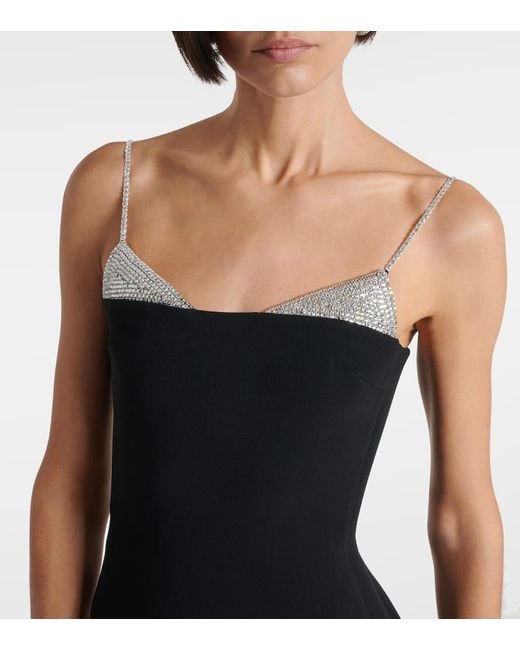 David Koma Black Embellished Cady Minidress