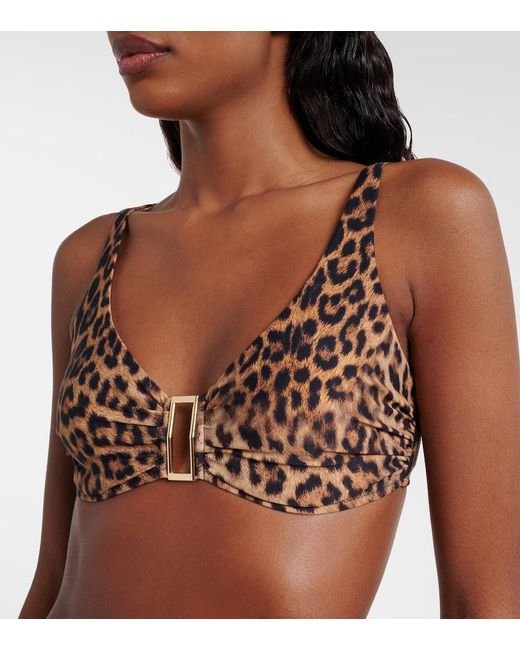 Melissa Odabash Brown Bedrucktes Bikini-Oberteil Bel Air