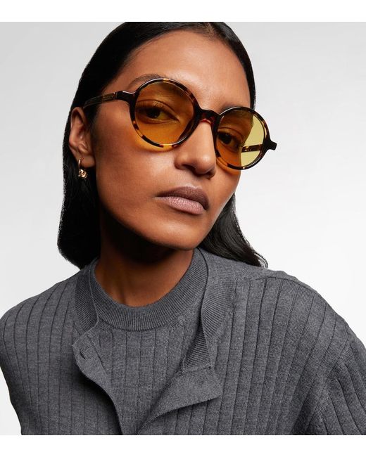 Bottega Veneta Brown Round Sunglasses