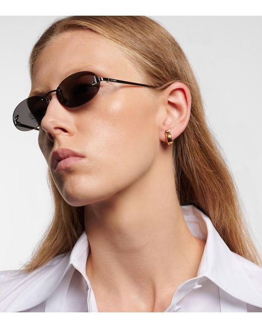 Fendi Gray Ovale Sonnenbrille First Crystal