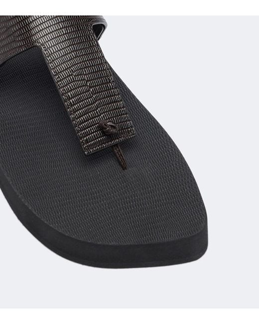 Christen Black Edge Leather Thong Sandals