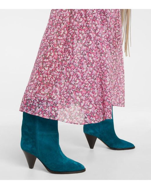 Isabel Marant Blue Rouxa Suede Ankle Boots