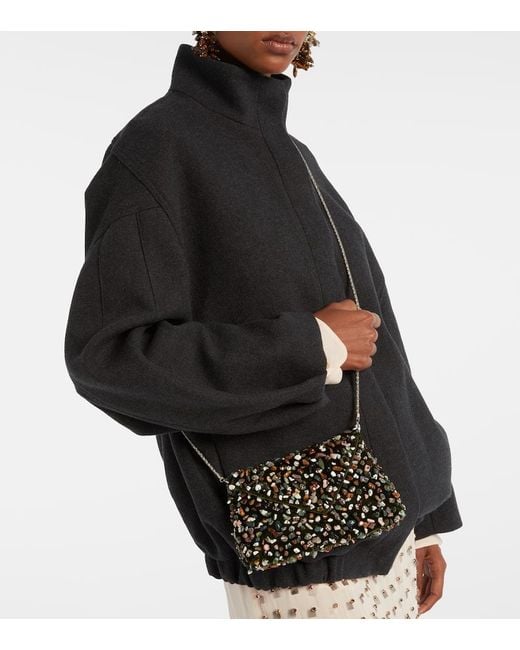 Dries Van Noten Black Verzierte Clutch Envelope