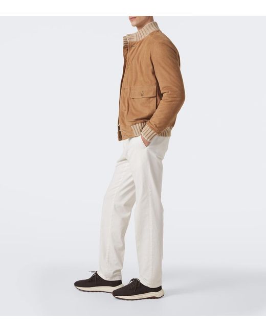 Baskets En Maille Et Daim Fedeli pour homme en coloris Brown