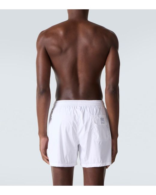 Fedeli White Madeira Swim Trunks for men
