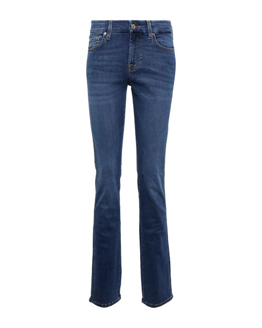 7 For All Mankind Denim Kimmie B(air) Mid-rise Straight Jeans in Mid ...