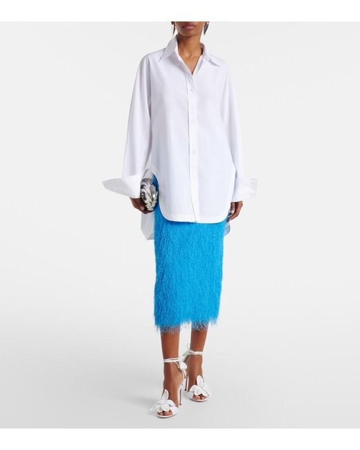 Aquazzura White Calypso Leather-Trimmed Raffia Sandals