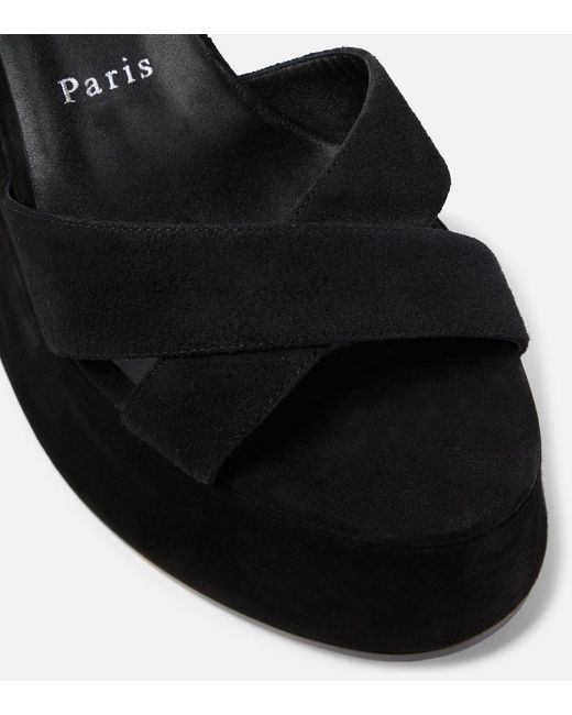 Christian Louboutin Black Supramariza 130 Suede Wedge Sandal