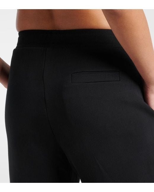 Pantaloni sportivi a gamba larga Badia in misto cotone di Max Mara in Black