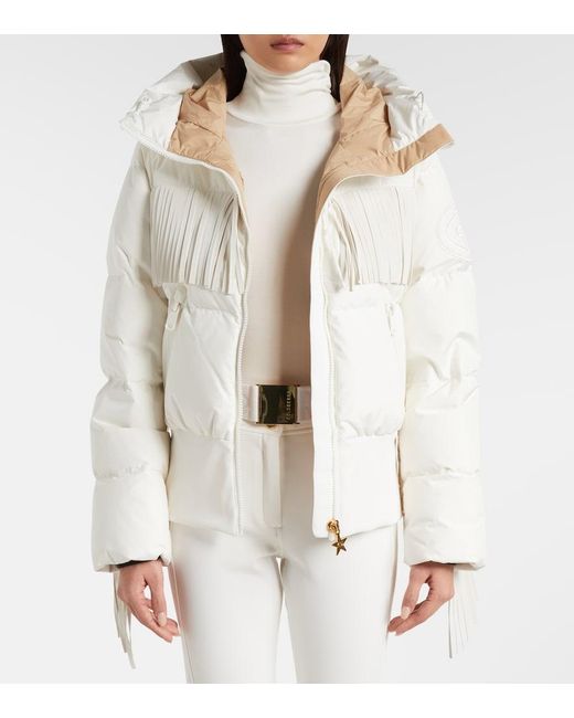 Goldbergh White Marna Fringed Down Ski Jacket