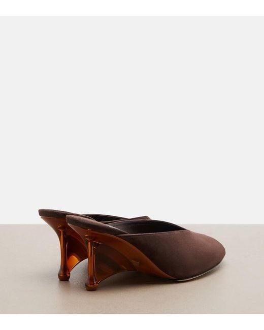 Jimmy Choo Brown Glace Suede Peep-Toe Wedge Mules