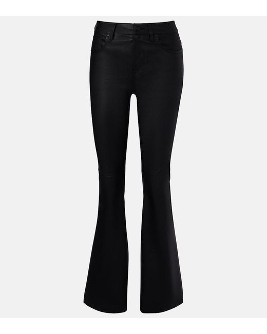 AG Jeans Black Sophie Leather Bootcut Pants