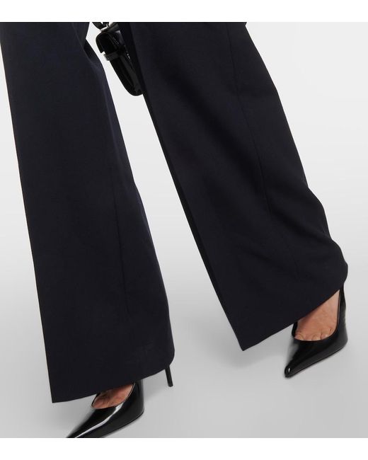 Nili Lotan Blue Johan Virgin Wool Wide-Leg Pants